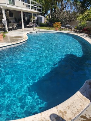 One-time cleaning - This customer just needed a little help getting things back in order.  Skimmed, brushed, vacuumed, and chemical balancing.  Our one-time cleanings start at $75.  contact us today with any questions