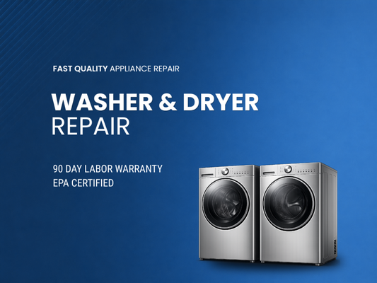 Washer and Dryer Repair - Complete washer and dryer repair services, including diagnostics, spinning issues, heating problems, leaks, and electrical issues. We use original parts and offer a 90-day warranty on all repairs. Washer and Dryer Repair - Complete washer and dryer repair services, including diagnostics, spinning issues, heating problems, leaks, and electrical issues. We use original parts and offer a 90-day warranty on all repairs.