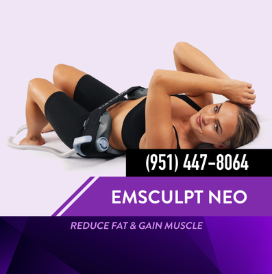 EMSCULPT NEO BODY SCULPTING - Emsculpt NEO Body Sculpting
Emsculpt NEO is a non-invasive body sculpting treatment designed to help reduce stubborn fat while building and toning muscle. A series of four treatments may provide up to 30% fat reduction and up to 25% muscle increase, with no downtime.
Treatments can be used on areas such as the abdomen, buttocks, arms, calves, and thighs.
At Tri Valley Medical Weight Control in Murrieta, Emsculpt NEO is available for patients looking for nonsurgical body contouring, muscle toning, and improved body shape.
Emsculpt NEO combines radiofrequency and high-intensity electromagnetic energy to target both fat and muscle during the same treatment.
Call us to learn more about Emsculpt NEO body sculpting and current treatment options. EMSCULPT NEO BODY SCULPTING - Emsculpt NEO Body Sculpting
Emsculpt NEO is a non-invasive body sculpting treatment designed to help reduce stubborn fat while building and toning muscle. A series of four treatments may provide up to 30% fat reduction and up to 25% muscle increase, with no downtime.
Treatments can be used on areas such as the abdomen, buttocks, arms, calves, and thighs.
At Tri Valley Medical Weight Control in Murrieta, Emsculpt NEO is available for patients looking for nonsurgical body contouring, muscle toning, and improved body shape.
Emsculpt NEO combines radiofrequency and high-intensity electromagnetic energy to target both fat and muscle during the same treatment.
Call us to learn more about Emsculpt NEO body sculpting and current treatment options.