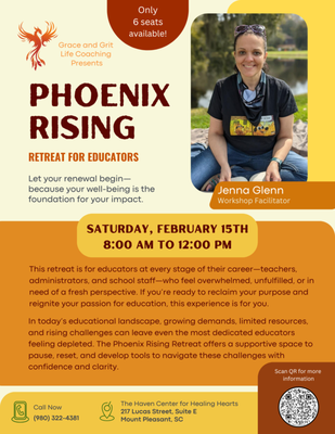 Phoenix Rising Educator Retreat - Phoenix Rising Educator Retreat offers a transformative experience designed to reignite passion, build resilience, and empower educators. This immersive retreat is tailored for teachers, administrators, and support staff who are seeking to overcome burnout and reconnect with their purpose. Through workshops, coaching sessions, and mindfulness practices, participants gain practical tools to enhance personal well-being, manage stress, and cultivate a more balanced and fulfilling career. Join us at the Phoenix Rising Educator Retreat to rediscover your inner strength and rise above challenges with renewed energy and clarity. Phoenix Rising Educator Retreat - Phoenix Rising Educator Retreat offers a transformative experience designed to reignite passion, build resilience, and empower educators. This immersive retreat is tailored for teachers, administrators, and support staff who are seeking to overcome burnout and reconnect with their purpose. Through workshops, coaching sessions, and mindfulness practices, participants gain practical tools to enhance personal well-being, manage stress, and cultivate a more balanced and fulfilling career. Join us at the Phoenix Rising Educator Retreat to rediscover your inner strength and rise above challenges with renewed energy and clarity.
