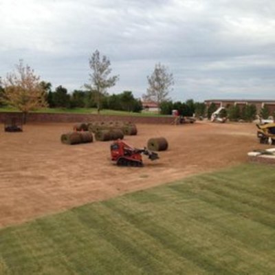 Commercial Jobs - No project is too big. We have experience with sports fields, schools, commercial businesses, and medical facilities.  We install irrigation, sod, trees, boulders, decomposed granite, river rock and more. We also offer boring and grade work services. We can bore under sidewalks and other structures, and our grade work is top notch.