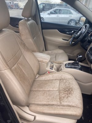 Detailing Done Right - We did this interior detail job for a customer that had his dog in the car after haunting. As you can see the before pictures the whole car was covered with mud, dog hair, and dog saliva. The after pictures are the satisfying ones.