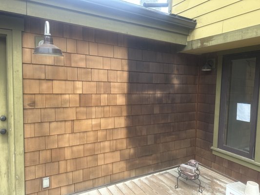 Stain removing - This was a house that wanted the stain removed and brought back to original . Stain removing - This was a house that wanted the stain removed and brought back to original .