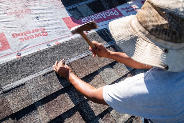 New Roof Installation - The roof being installed is by Owens Corning TruDefinition architectural shingle, color Driftwood.  As a certified contractor with Owens Corning, we are able to offer our customers enhanced warranties by installing roof systems, which means all components used are by the same manufacturer.