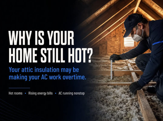 Is your Home Hot or Hard to Cool? - Still feeling the heat at home? Outdated or poorly installed attic insulation could be the cause. I offer free in-home consultations to identify problem areas and recommend the right solutions for lasting comfort and energy savings. Don’t sweat another day—call now to schedule your free expert assessment!