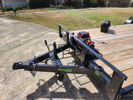 Trailer modifications - we can a customer call and ask to have his 12,00 lb winch mounted securely to his new trailer but wanted it to be removable for servicing.