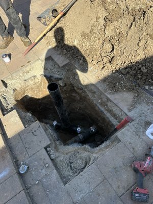 Sewer Repair - An old cast iron fitting was causing continuous issues with this sewer system. We replaced that fitting and restored flow to the home Sewer Repair - An old cast iron fitting was causing continuous issues with this sewer system. We replaced that fitting and restored flow to the home