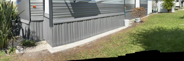 Skirting with Custom color - This was a mobile home/ Rv new skirting installation. Custom colored to clients specifications Skirting with Custom color - This was a mobile home/ Rv new skirting installation. Custom colored to clients specifications