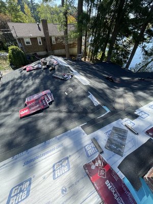 New Roof Underway - New Roof Under Way,New Shingles & Timber Installed