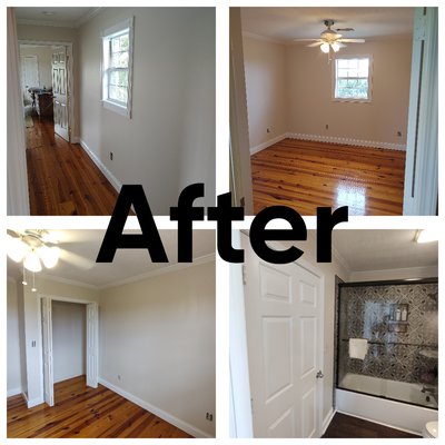 Whole House Paint - This home needed fresh paint on the ceilings, crown and base molding, all doors, and walls.
I completed this home in just over a week working solo. All molding and doors were sprayed for a smooth finish and the walls had a combination of sprayed or cut and rolled.
Some rooms needed extensive sanding and hole repair.
Total cost to customer was $6,500. Whole House Paint - This home needed fresh paint on the ceilings, crown and base molding, all doors, and walls.
I completed this home in just over a week working solo. All molding and doors were sprayed for a smooth finish and the walls had a combination of sprayed or cut and rolled.
Some rooms needed extensive sanding and hole repair.
Total cost to customer was $6,500.