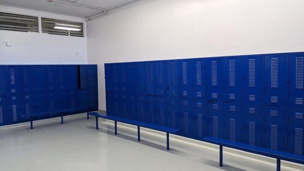 Community Service Job At Crawford High School - PaintGreen had the incredible opportunity to work on a community service project at Crawford High School in San Diego.
The school’s locker rooms were in pretty bad shape, so we gave them a new paint job just in time for the school year! In the big locker room, the paint on the lockers, walls, benches, doors, and the floor was chipping, so we decided it all needed a fresh coat of paint. we donated half of the materials and labor so the students could have a fresh new locker room.
We painted the lockers, doors, and benches a nice cobalt blue and went over the walls with a bright white. We also painted the floor and baseboards gray to finish off the room.
In the separate basketball and volleyball locker room, we painted the lockers a bright red to match the school’s colors. The freshly painted rooms are ready to have students back for the school year.
We enjoyed working on the locker rooms at Crawford High School and we hope the students love our work! If you are looking for a San Diego interior painter to enhance the beauty of your commercial properties, contact us at PaintGreen. We are happy to come in for a consultation, provide you with a detailed quote, and answer the questions you may have. Community Service Job At Crawford High School - PaintGreen had the incredible opportunity to work on a community service project at Crawford High School in San Diego.
The school’s locker rooms were in pretty bad shape, so we gave them a new paint job just in time for the school year! In the big locker room, the paint on the lockers, walls, benches, doors, and the floor was chipping, so we decided it all needed a fresh coat of paint. we donated half of the materials and labor so the students could have a fresh new locker room.
We painted the lockers, doors, and benches a nice cobalt blue and went over the walls with a bright white. We also painted the floor and baseboards gray to finish off the room.
In the separate basketball and volleyball locker room, we painted the lockers a bright red to match the school’s colors. The freshly painted rooms are ready to have students back for the school year.
We enjoyed working on the locker rooms at Crawford High School and we hope the students love our work! If you are looking for a San Diego interior painter to enhance the beauty of your commercial properties, contact us at PaintGreen. We are happy to come in for a consultation, provide you with a detailed quote, and answer the questions you may have.
