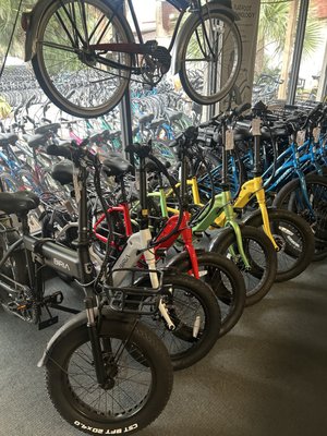 Electric Bike - These are some of the Biria Electric bikes we sell. These are folding electric bikes. They make it is for traveling. They are class 2 which offers pedal assist and a throttle. Top speed is about 20 mph with a range up to 40 miles. Electric Bike - These are some of the Biria Electric bikes we sell. These are folding electric bikes. They make it is for traveling. They are class 2 which offers pedal assist and a throttle. Top speed is about 20 mph with a range up to 40 miles.