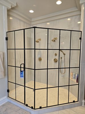 shower glass installation - Custom shower glass to make any bath or office look the one of a kind!
