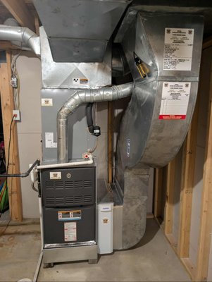 Furnace and AC Replacement October 2025 Before and After - Customer had a leaking air conditioner that was causing water to pool on the floor in his basement, he called me for an estimate and we updated both the furnace and AC. We put in an AHRI 23 SEER matchup and since he went with GE we provided him a 12 year parts warranty. Furnace and AC Replacement October 2025 Before and After - Customer had a leaking air conditioner that was causing water to pool on the floor in his basement, he called me for an estimate and we updated both the furnace and AC. We put in an AHRI 23 SEER matchup and since he went with GE we provided him a 12 year parts warranty.