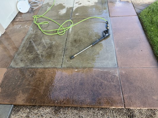 Old walkway RENEWED - Dirty Walkway has never been washed. Look at it shine!
