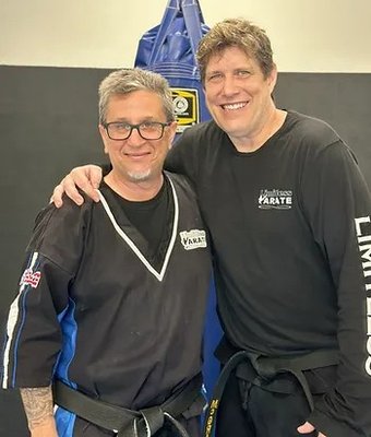 Meet the Instructors - Grand Master Phil Mc Grath’s martial arts journey began at 14, earning his black belt by 20 and an 8th degree at 47. From owning his own karate school in his 20’s to partnering in Limitless Karate with Frank Russo, his impact spans decades. With 39 years of fighting tournaments, Grand Master Mc Grath’s martial arts skills led to many titles across the U.S. and Mexico, spotlighted in Black Belt magazine and Martial Arts Training magazine. He was rated as the #1 heavyweight by both NASKA and SCKL. His greatest fulfillment? Witnessing students’ growth in their martial arts and their growth as individuals - spanning ages 4 to 77. He has taught hundreds of students over 36 years and has had and continues to have – quite a few fighters who dominate the karate tournament circuit and that are becoming fighting champions.

Master Frank Russo started his career in martial arts as a competitive wrestler from fifth grade through his senior year of high school. He has since competed on and off through the years in martial arts’ tournaments throughout California, Nevada, and Mexico. Russo was rated the #1 fighter by the North American Sport Karate Association (NASKA) and by the Southern California Karate League (SCKL). His other titles include two-time International Fighting Champion, taking first place at the Ed Parker Long Beach Internationals and the Mexico Internationals held in Tijuana, Mexico. He also obtained regional and local titles at the individual and team level. Beyond martial arts, he’s dedicated over 15 years to coaching youth sports, including varsity wrestling at WHS and youth and high school softball in Westlake Agoura Girls Softball.