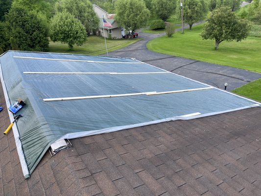 Emergency tarping for roof - Emergency Tarping for Wind Damage