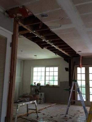 Removed beam - Living room. Removal of beam