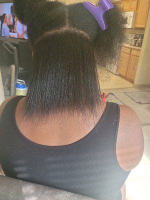 only split ends have been cut - washed conditioned and blowdry