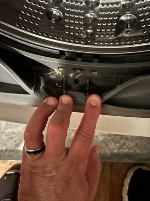 ONSITE APPLAINCE AND TV REPAIR - Washing machines can get mold and mildew build up over time.  The build up usually happens in the rubber door gasket.  It causes the close and the washer to not have a fresh and clean smell.  Replacing the door gasket takes care of that issue.