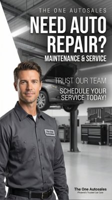 The One Auto Repair - Affordable auto repair Best price car repair Free brake inspection
Car repair estimates Half the price than any dealer same Quality work
trusted ASE certified tech The One Auto Repair - Affordable auto repair Best price car repair Free brake inspection
Car repair estimates Half the price than any dealer same Quality work
trusted ASE certified tech