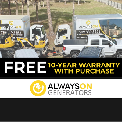 Free 10-Year Warranty With Purchase - *Call for more details Free 10-Year Warranty With Purchase - *Call for more details