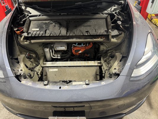Tesla Radiator Replacement - Today we have a 2023 Tesla Model Y in the shop for a radiator replacement caused by a coolant leak. Many people don’t realize that Teslas still rely on a sophisticated cooling system to regulate battery and component temperatures, which is critical for performance and reliability.
At Angel’s Auto Repair, we specialize in servicing modern vehicles, including Tesla and other electric vehicles. Our shop has the equipment and experience needed to diagnose and repair EV systems, along with traditional gas-powered vehicles.
If you’re looking for reliable Tesla service, EV repair, or general auto repair in the Santa Barbara and Goleta area, our team is here to help. We’re committed to honest work, quality repairs, and keeping you safely on the road. Tesla Radiator Replacement - Today we have a 2023 Tesla Model Y in the shop for a radiator replacement caused by a coolant leak. Many people don’t realize that Teslas still rely on a sophisticated cooling system to regulate battery and component temperatures, which is critical for performance and reliability.
At Angel’s Auto Repair, we specialize in servicing modern vehicles, including Tesla and other electric vehicles. Our shop has the equipment and experience needed to diagnose and repair EV systems, along with traditional gas-powered vehicles.
If you’re looking for reliable Tesla service, EV repair, or general auto repair in the Santa Barbara and Goleta area, our team is here to help. We’re committed to honest work, quality repairs, and keeping you safely on the road.