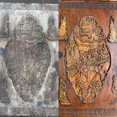 Antique chest restoration after fire damage - This antique chest from the Philippines is very old and went through a fire. Antique chest restoration after fire damage - This antique chest from the Philippines is very old and went through a fire.