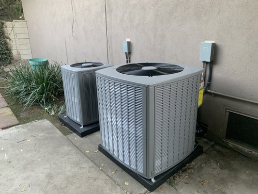 HEAT PUMP installation x2 - 2 HEAT PUMP units installed, 2 stage allied and American standard