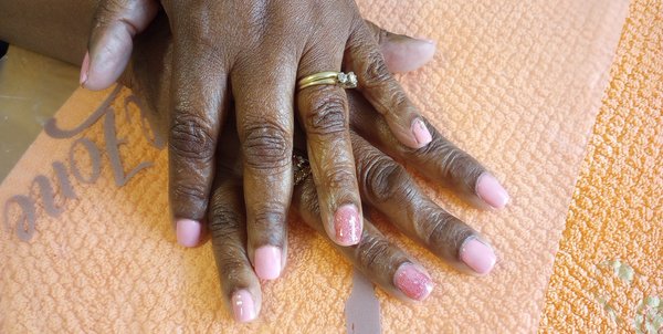 Natural Nails - Consistency is key! This result is from gel manis every 3-4 weeks. Gel builder is added to help harden nails and prevent breaks and splits. Natural Nails - Consistency is key! This result is from gel manis every 3-4 weeks. Gel builder is added to help harden nails and prevent breaks and splits.
