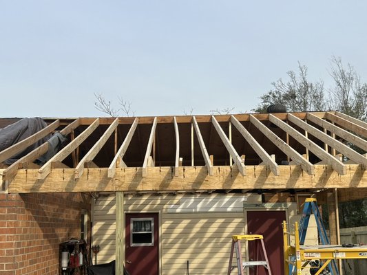 Carport Rebuild 2024 - This carport rebuild is from hurricane helene. A tree had fallen on the whole carport. We didn’t know the real damage till the tree had been taken off but after it was taken off it was still pretty much sturdy.  It was a fun rebuild and I loved every minute of it.