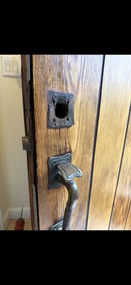 Mortis lock cylinder installation ￼ - This is a before and after of a mortise lock cylinder installation ￼
