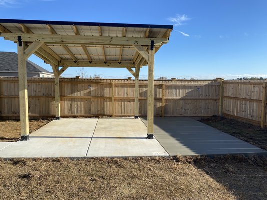 Extension/pergola pad - The driveway needed to be extended just a few feet on either side
