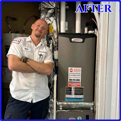 Furnace Replacement – Before & After - At Service Patriots, we believe comfort begins with reliable equipment and quality care. This project showcases a complete furnace replacement, transforming an outdated, inefficient unit into a high-performance Lennox system.

Our certified technicians carefully removed the old furnace, installed the new system with precision, and ensured everything was running safely and efficiently before completion. The result? Better airflow, lower energy usage, and dependable warmth for this family’s home all winter long.

Every project we complete reflects our core values — integrity, professionalism, and treating your home as if it were our own. From start to finish, our team delivers more than just service — we deliver peace of mind.