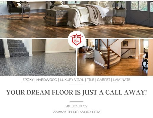 New Flooring / No Problem - Got old flooring, old smells, and don't know where to start? Reach out to KC Floorworx and let us help you make the best decisions for your home. There are tons of options, how do you pick the right one? We would be happy to explain the differences it types, qualities, and budget. Schedule your free consultation today.