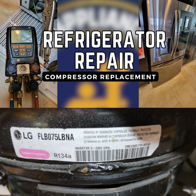 Refrigerator Repair: Compressor Replacement - The initial request from the customer was that their LG refrigerator was not cooling at all. Upon inspection, our skilled technician diagnosed the issue as a faulty compressor. We promptly replaced the compressor with a new, high-quality unit to restore the refrigerator's cooling function. This repair ensured that the refrigerator operated efficiently and kept food properly chilled.