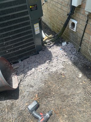Dryer vent cleaning and regular diagnosing/repairing of various appliances - The first picture reflects a dryer vent cleaning. We were able to clean and clear the blocked vent . The customer was happy to have a properly functioning dryer again and is now on a yearly dryer vent cleaning schedule with us.