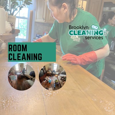 Room cleaning - Our Room Cleaning service is designed to provide you with a clean and inviting living space where you can relax and unwind. At Brooklyn Cleaning Services, we understand that a clean room contributes to your overall well-being and comfort.

Here's what our Room Cleaning service entails:

Dusting and Surface Cleaning: Our professional cleaners will thoroughly dust all surfaces, including furniture, shelves, countertops, and decorative items. We pay attention to detail, ensuring that no area is left untouched, leaving your room dust-free and fresh.

Vacuuming and Floor Care: We'll vacuum your carpets or rugs, removing dirt, debris, and pet hair. For hard floors, we'll sweep and mop, leaving them clean and shiny. Our goal is to provide you with a pristine and well-maintained flooring surface.

Window and Glass Cleaning: We'll clean your room's windows, ensuring streak-free and crystal-clear results. Additionally, we'll clean any glass surfaces, such as mirrors or glass tabletops, to enhance the overall cleanliness and appearance of your room.

Bed Making and Linen Change: If requested, we can make your bed, ensuring a neat and tidy appearance. We can also change the bed linens, providing you with a fresh and comfortable sleeping environment.

Trash Removal: Our team will empty and dispose of any trash or recycling in your room, leaving it clean and free from clutter.

By choosing our Room Cleaning service, you can enjoy the following benefits:

Clean and Healthy Environment: Our thorough cleaning helps eliminate dust, allergens, and pollutants, promoting a healthier living space.

Stress-Free Maintenance: Let us take care of the cleaning, allowing you to focus on other aspects of your life. Enjoy the convenience of returning to a clean and organized room.

Increased Comfort: A clean and well-maintained room creates a welcoming and relaxing atmosphere, promoting a sense of tranquility and comfort.

Experience the convenience and satisfaction of a professionally cleaned room. Contact Brooklyn Cleaning Services today to schedule our Room Cleaning service and enjoy a refreshing and pristine living space.