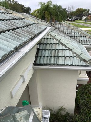 Two Story Home Gutter Guard installation - This Gutter Glove Pro Gutter Guard installation was done on a Two Story home with multi level tiers. Two Story Home Gutter Guard installation - This Gutter Glove Pro Gutter Guard installation was done on a Two Story home with multi level tiers.