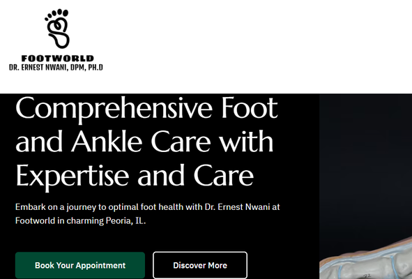 Website Design for FootWorld of Peoria. - This was a website design built for a local podiatry business in Peoria, IL within the past few months. Website Design for FootWorld of Peoria. - This was a website design built for a local podiatry business in Peoria, IL within the past few months.