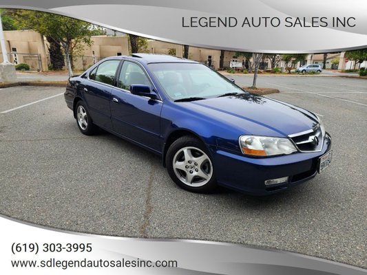 2003 Acura TL 3.2 - VIN#19UUA56683A066268
https://www.sdlegendautosalesinc.com/details/used-2003-acura-tl/104247650
CLEAN TITLE CA VEHICLE, CLEAN CARFAX HISTORY MAINTAINED BY ACURA DEALERSHIP, 2003 Acura TL 3.2L FWD 4dr Sedan Automatic 5-Speed, Fully-loaded, Dual power seats, memory driver seat, ABS brakes, Traction control, HID headlamps, Sunroof, Wood grain, CD changer/MP3 player W/bose sound system, Steering wheel controls, Heated seats, Wood grain, Alloy wheels, Rear A/C vents, keyless entry, Recent serviced and safety check done, Oil changed, New brakes, Pass smog check, 4-New tires, A/C serviced, Timing belt been replaced, Very reliable vehicle, Very clean exterior and interior, Smooth ride lots power, Comes with 3 keys and 2 remotes, Must See, Please contact William for more details.
***BUY-SELL-Trade Always Welcome and we offer Military Discount Thank you for Shopping with us***
Business Hours:
Monday to Friday 10:00am to 6:00pm
Saturday 10:00am to 4:00pm
(Sunday Closed) 2003 Acura TL 3.2 - VIN#19UUA56683A066268
https://www.sdlegendautosalesinc.com/details/used-2003-acura-tl/104247650
CLEAN TITLE CA VEHICLE, CLEAN CARFAX HISTORY MAINTAINED BY ACURA DEALERSHIP, 2003 Acura TL 3.2L FWD 4dr Sedan Automatic 5-Speed, Fully-loaded, Dual power seats, memory driver seat, ABS brakes, Traction control, HID headlamps, Sunroof, Wood grain, CD changer/MP3 player W/bose sound system, Steering wheel controls, Heated seats, Wood grain, Alloy wheels, Rear A/C vents, keyless entry, Recent serviced and safety check done, Oil changed, New brakes, Pass smog check, 4-New tires, A/C serviced, Timing belt been replaced, Very reliable vehicle, Very clean exterior and interior, Smooth ride lots power, Comes with 3 keys and 2 remotes, Must See, Please contact William for more details.
***BUY-SELL-Trade Always Welcome and we offer Military Discount Thank you for Shopping with us***
Business Hours:
Monday to Friday 10:00am to 6:00pm
Saturday 10:00am to 4:00pm
(Sunday Closed)