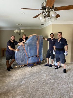 Cross country move 4 bedroom house + grand piano - Gentlemen's Moving company are professional cross country movers. With over 10 years of experience we've moved families to most of the United States and keep on rolling. We are known for high quality moving services and yet affordable prices. Unlike bigger nationwide moving companies we deliver things twice faster with more competetive pricing and unmatched level of customer care.
This particular move involved 4 bedroom house with stairs at loading, topping it off with a baby grand piano. We accomplished this long distance move from Texas to California within 4 days. If you are looking for reliable movers, give us a call, we are here to help! Cross country move 4 bedroom house + grand piano - Gentlemen's Moving company are professional cross country movers. With over 10 years of experience we've moved families to most of the United States and keep on rolling. We are known for high quality moving services and yet affordable prices. Unlike bigger nationwide moving companies we deliver things twice faster with more competetive pricing and unmatched level of customer care.
This particular move involved 4 bedroom house with stairs at loading, topping it off with a baby grand piano. We accomplished this long distance move from Texas to California within 4 days. If you are looking for reliable movers, give us a call, we are here to help!