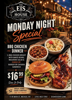 Monday night specials! - Come see our specials on Monday nights!