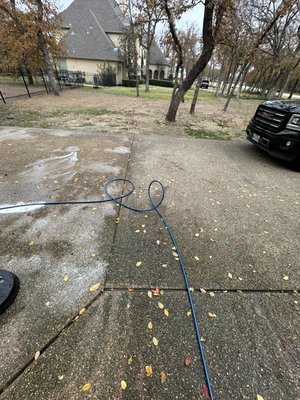 Pressure washing - This was about 3,000ft of driveway that we recently cleaned for a customer in Bartonville.