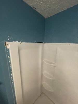 Fixing a shower insert - We took out a shower that was wobbly and added framing, adhesive and then placed the shower walls. Of course we end with drywall, painting and caulking to finish the installation. Fixing a shower insert - We took out a shower that was wobbly and added framing, adhesive and then placed the shower walls. Of course we end with drywall, painting and caulking to finish the installation.