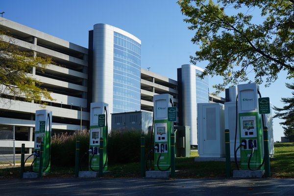 EV chargers at BWI - Clinton Electric works with electrical utility companies to help them meet their commitment to increase electric vehicle charging infrastructure.  Exelon (BGE, Pepco and Delmarva Power) has partnered with Greenlots and state and local governments to add public charging in the Baltimore-Washington corridor and beyond.  Projects at BWI-Thurgood Marshall Airport’s Cell and Rideshare Lots provide convenient DC Fastchargers for EV drivers while waiting to pickup relatives arriving from out of town.  Clinton Electric is proud of these installations, and we continue to work with our partners to expand public charging infrastructure and to keep these stations online and running at peak operating capacity.