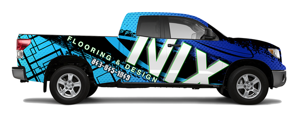 NIX Flooring Vehicle Wraps - Client had a great modern logo. We were consistent with his brand over multiple vehicles. NIX Flooring Vehicle Wraps - Client had a great modern logo. We were consistent with his brand over multiple vehicles.