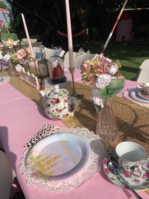Princess tea party set up - Princess Tea party for kids. All the princess’ get a dress to pick and make up, hair done and tiara to keep. Your guests will learn manners at a beautiful tea party decorated by us. Games crafts story time all included. Party is approx two hours. All you need is table chairs and food. Princess tea party set up - Princess Tea party for kids. All the princess’ get a dress to pick and make up, hair done and tiara to keep. Your guests will learn manners at a beautiful tea party decorated by us. Games crafts story time all included. Party is approx two hours. All you need is table chairs and food.