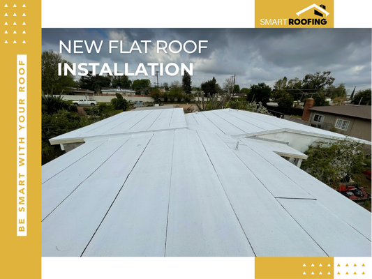 Flat Roof Installation - White Polyfresko by Polyglass - New Flat Roof Flat Roof Installation - White Polyfresko by Polyglass - New Flat Roof