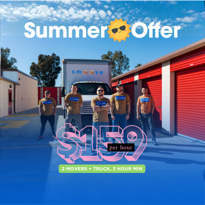 Special Deal $159/hour - Summer Moving Special
Spring is the perfect time to make your next move smooth — and now you can book SMOOVE at our best seasonal rate.
For a limited time, get our white-glove moving service with:
2 professional movers + truck — only $159/hour
3-hour minimum applies
This special offer is available only for spring bookings, and spots are limited.
Secure your moving date now at our best rate of the season and enjoy a careful, efficient, and stress-free moving experience with SMOOVE • smooth moving.
Call today to secure your spot! Special Deal $159/hour - Summer Moving Special
Spring is the perfect time to make your next move smooth — and now you can book SMOOVE at our best seasonal rate.
For a limited time, get our white-glove moving service with:
2 professional movers + truck — only $159/hour
3-hour minimum applies
This special offer is available only for spring bookings, and spots are limited.
Secure your moving date now at our best rate of the season and enjoy a careful, efficient, and stress-free moving experience with SMOOVE • smooth moving.
Call today to secure your spot!